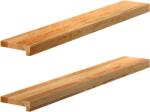 vidaXL Прозоречни первази, 2 бр, светлокафяви, 100x15x2 см, дъб масив (4009128)