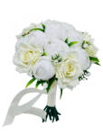 Eventissimi® Buchet de flori mediu cu trandafiri si bujori din matase (BF-180)