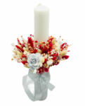 Eventissimi® Lumanare Botez sau Nunta Eventissimi - Plante Uscate Rosu (LN-010)