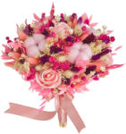 Eventissimi® Buchet mare personalizabil din bumbac, flori naturale uscate si flori din foita de sapun (Multicolor) (BF-165)