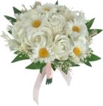 Eventissimi® Buchet mic personalizabil cu trandafiri, floarea miresei si margarete (Alb) (BF-130)