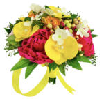 Eventissimi® Buchet mare personalizabil cu bujori, orhidee, trandafiri, hortensie, frunze si plante uscate (Multicolor) (BF-122)