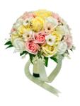 Eventissimi® Buchet mare personalizabil cu trandafiri, flori de cires si floarea miresei (Alb, Multicolor) (BF-143)