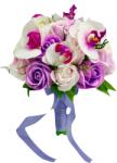 Eventissimi® Buchet mediu personalizabil cu trandafiri si orhidee (Alb, Violet) (BF-093)