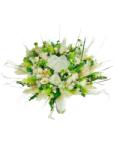 Eventissimi® Buchet mediu personalizabil cu trandafiri si flori uscate (Alb, Verde) (BF-136)