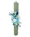 Eventissimi® Lumanare pentru cununie botez, 42 cm, cu flori criogenate si plante uscate (personalizabila cromatic si cu text) (LB-017)