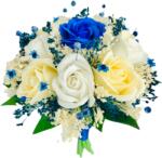 Eventissimi® Buchet mic personalizabil cu trandafiri si floarea miresei (Albastru regal, Multicolor) (BF-094)
