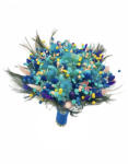 Eventissimi® Buchet flori personalizabil, Eventissimi, Plante Naturale Uscate, Multicolor, Predominant Albastru (BF-074)
