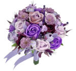 Eventissimi® Buchet mediu personalizabil cu trandafiri, bujori, flori de cires, hortensii si plante uscate (Violet) (BF-113)
