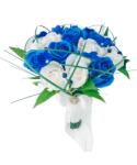 Eventissimi® Buchet mediu personalizabil cu iarba decorativa si flori uscate (Alb, Albastru) (BF-125)