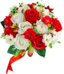 Eventissimi® Buchet mediu personalizabil cu trandafiri flori de cires si floarea miresei (Rosu, Alb) (BF-099)