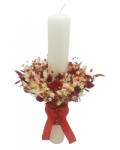 Eventissimi® Lumanare pentru cununie botez, 40 cm, cu plante naturale uscate (personalizabila cromatic si cu text) (LB-034)
