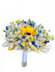 Eventissimi® Buchet de Flori Mic Personalizabil cu Floarea soarelui din foita de sapun si Plante Uscate (Multicolor) (BF-168)
