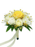 Eventissimi® Buchet mic personalizabil cu trandafiri, floarea miresei si plante naturale uscate (Galben, Multicolor) (BF-150)