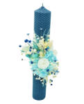 Eventissimi® Lumanare pentru cununie sau botez, 35 cm, cu flori criogenate si plante naturale uscate (personalizabila cromatic si cu text) (LB-016)