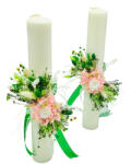 Eventissimi® Set lumanari pentru nunta, 40 cm, cu trandafir criogenat, hortensii criogenate, flori naturale uscate (Multicolor) (SET-024)
