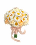 Eventissimi® Buchet de Flori EVENTISSIMI - Trandafiri si Margarete, Alb Somon (BF-047)