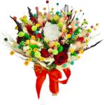 Eventissimi® Buchet mediu personalizabil cu trandafiri si flori uscate (Multicolor) (BF-133)