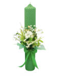Eventissimi® Lumanare pentru cununie botez, 35 cm, cu flori criogenate si plante naturale uscate (personalizabila cromatic si cu text) (LB-018)