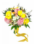 Eventissimi® Buchet de flori Eventissimi - Bujori, Hortensii, Orhidee si Plante Uscate, Multicolor (BF-066)