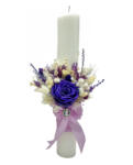 Eventissimi® Lumanare de cununie, nunta sau botez, personalizabila cu trandafir criogenat si plante uscate (LN-037)