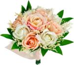 Eventissimi® Buchet mic personalizabil cu trandafiri, floarea miresei si hortensii (Roz, Alb) (BF-098)