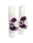 Eventissimi® Set 2 Lumanari Nunta Botez EVENTISSIMI - Alb Mov (SET-002)