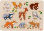 Goki Puzzle din lemn cu manere Goki - Animale de padure (57387) Puzzle
