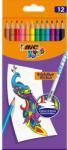 BIC Creioane colorate cu guma de sters Evolution Illusion Bic, 12 culori