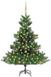vidaXL Nordmann cu led si globuri 150 cm verde (3077559)