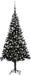 vidaXL Brad cu led-uri globuri 240 cm negru (3077678)
