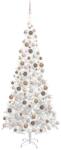 vidaXL Brad cu LED-uri globuri 240 cm alb (3077582)
