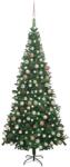 vidaXL Set cu LED-uri si globuri 240 cm verde (3077577)