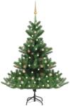 vidaXL Nordmann cu LED si globuri 180 cm verde (3077646)