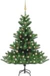 vidaXL Nordmann cu LED-uri si globuri 150 cm verde (3077645)