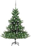 vidaXL Nordmann cu LED-uri si globuri 150 cm verde (3077731)
