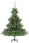 vidaXL Nordmann cu LED-uri si globuri 210 cm verde (3077561)