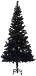 vidaXL Brad cu LED-uri si globuri 210 cm negru (3077591)