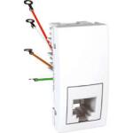 Schneider Electric Priza telefon RJ11 cu 4 contacte, 1M, Unica Alb (MGU3.490.18)