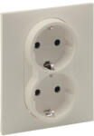 Legrand Priza dubla 2x2P+E, borne automate, cu protectie copii, ivoar, Legrand New Suno (721226)