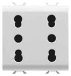 Gewiss Priza Dubla Standard Italian System, 2M, 2P+E, 16A, Alb (GW20291)