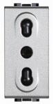 Legrand Priza italiana 2P+T 10/16A Protectie copii, Living Light, 1M, aluminiu (NT4180-EU)