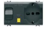Gewiss Priza Interblocata Chorus 4M, 2P+E, 16A, P30/17, RCCB 1P+N, Negru (GW12322)