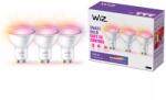 Philips Pachet 3 becuri LED inteligente Wiz Colour, 4.7W (50W), 345 lm, GU10, Wi-fi, lumina alba si colorata, 8720169072152 (872016907215200)