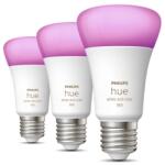 Philips Pachet 3 becuri LED RGB inteligente Philips Hue A60, E27, 6.5W, lumina colorata, 8719514328389 (871951432838900)