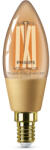 Philips Bec LED inteligent vintage Smart Led Philips, filament chihlimbariu, Wi-Fi, Bluetooth, C35, E14, 4.9W (25W), 370 lm, temperatura lumina reglabila (2000-5000K), 8719514372085 (871951437208500)