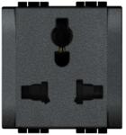 Legrand Priza modulara 2P+E multi-standard 2M, Anthracite, Living Light (L4139)