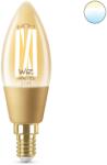 Philips Bec LED inteligent vintage Wiz Connected, filament chihlimbar, Wi-Fi, Bluetooth, C35, E14, 4.9w (25W), 370 lm, lumina alba reglabila (2000-5000K), 8718699787257 (871869978725702)