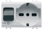 Gewiss Priza Interblocata Chorus 3M, 2P+E, 16A, P30/17, MCB 1P+N, Alb (GW10312)