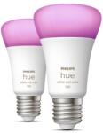 Philips Pachet 2 becuri LED RGB inteligente Philips Hue, A60, E27, 9W (75W), lumina alba si colorata, 8719514291317 (871951429131700)